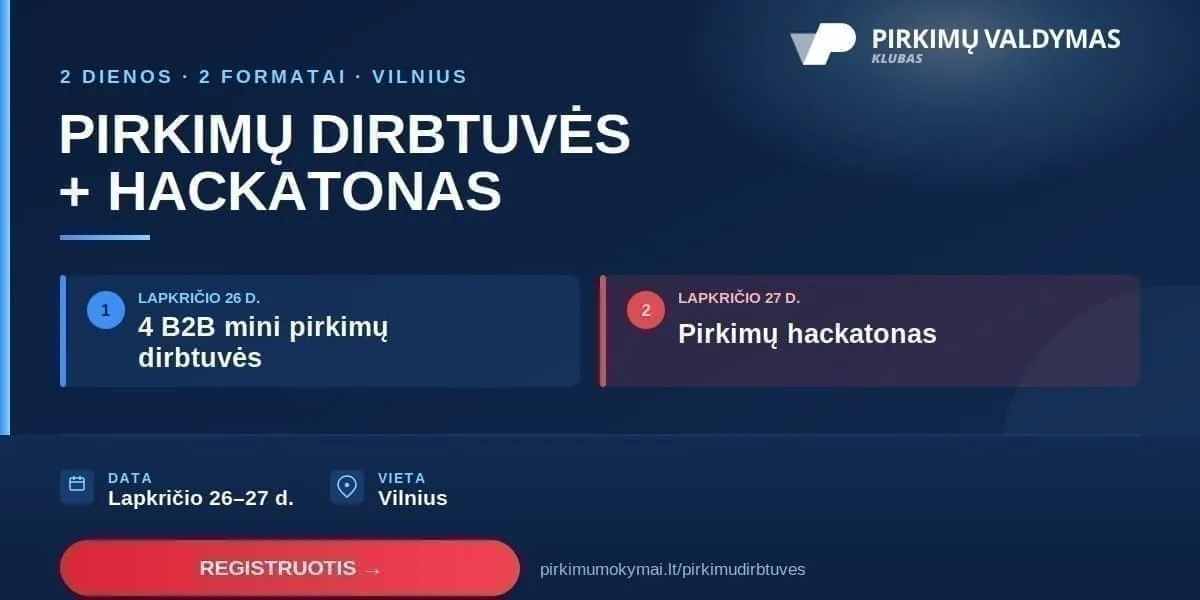 4 mini-ateliers d'achats B2B + Hackathon Vilnius, événement à Vilnius