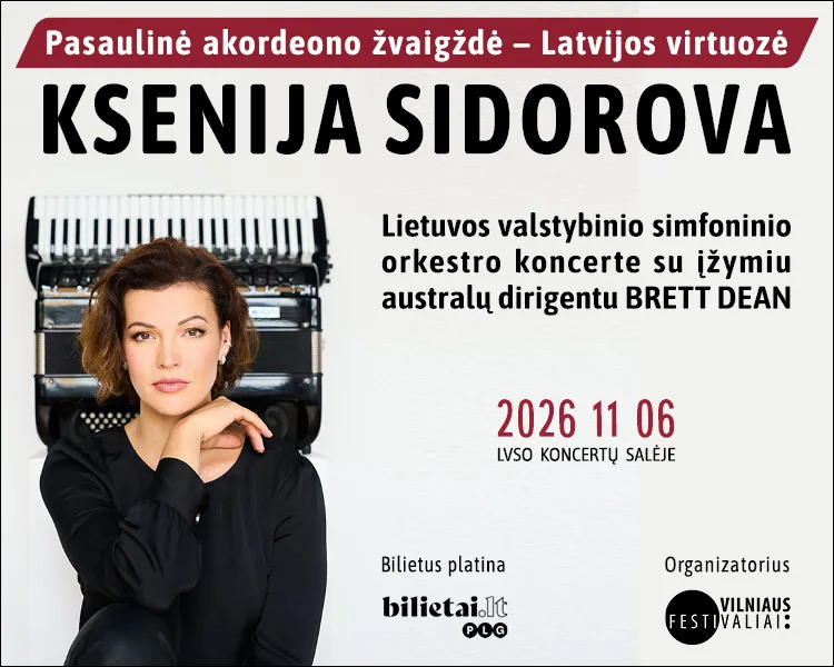 Ksenija Sidorova, l'étoile de l'accordéon, événement à Vilnius
