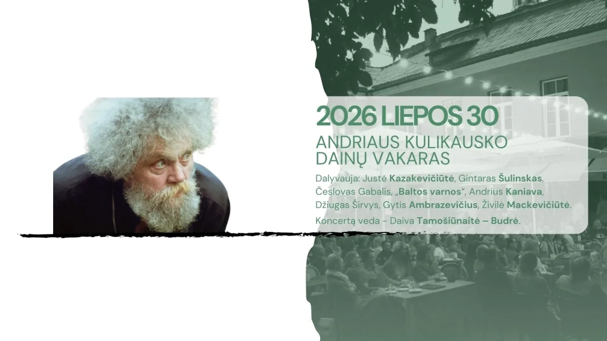 « Artistai » en direct | Soirée de chansons d'Andrius Kulikauskas, événement à Vilnius