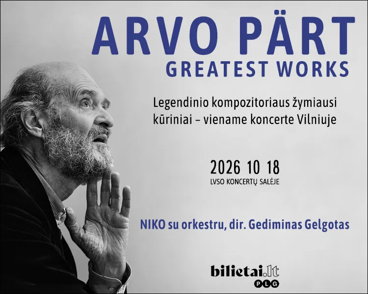 ARVO PÄRT : GREATEST WORKS | NIKO avec orchestre, dir. Gediminas Gelgotas, événement à Vilnius