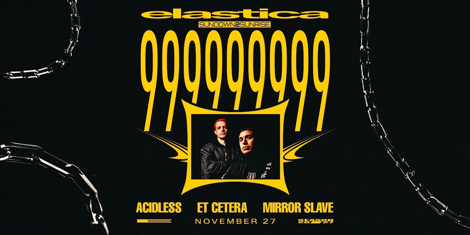 ELASTICA: 999999999 • ACIDLESS • ET CETERA • MIRROR SLAVE, événement à Vilnius