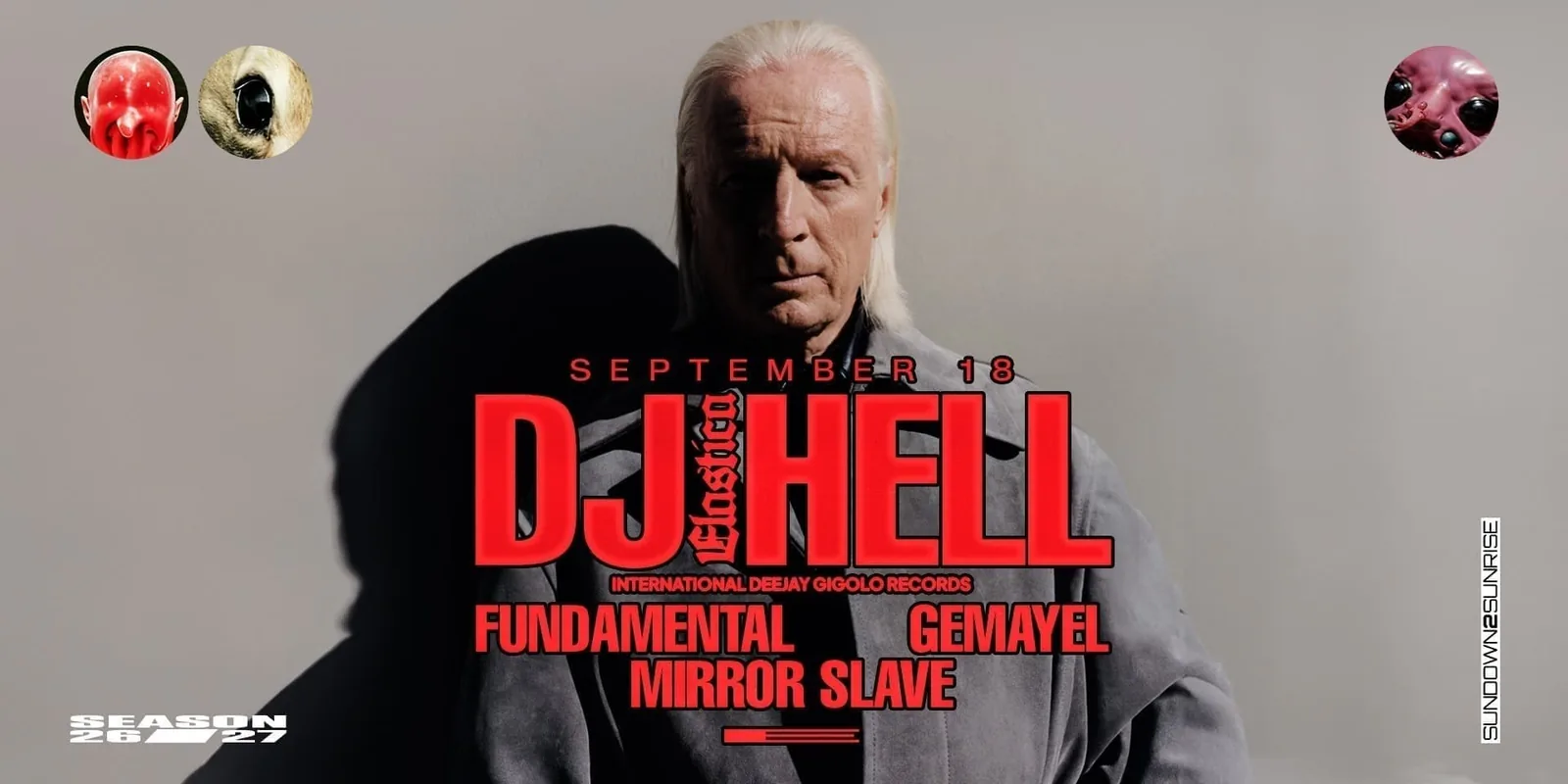 ELASTICA: DJ HELL ❚ FUNDAMENTAL ❚ GEMAYEL ❚ MIRROR SLAVE, événement à Vilnius