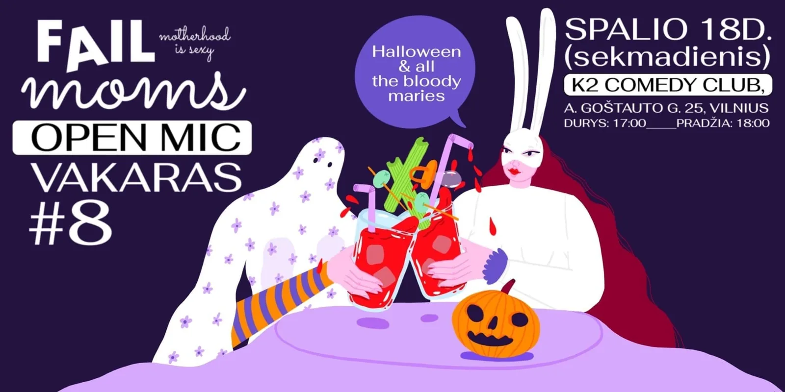 FAIL MOMS soirée open mic vol. #8 I Halloween & all the bloody maries, événement à Vilnius