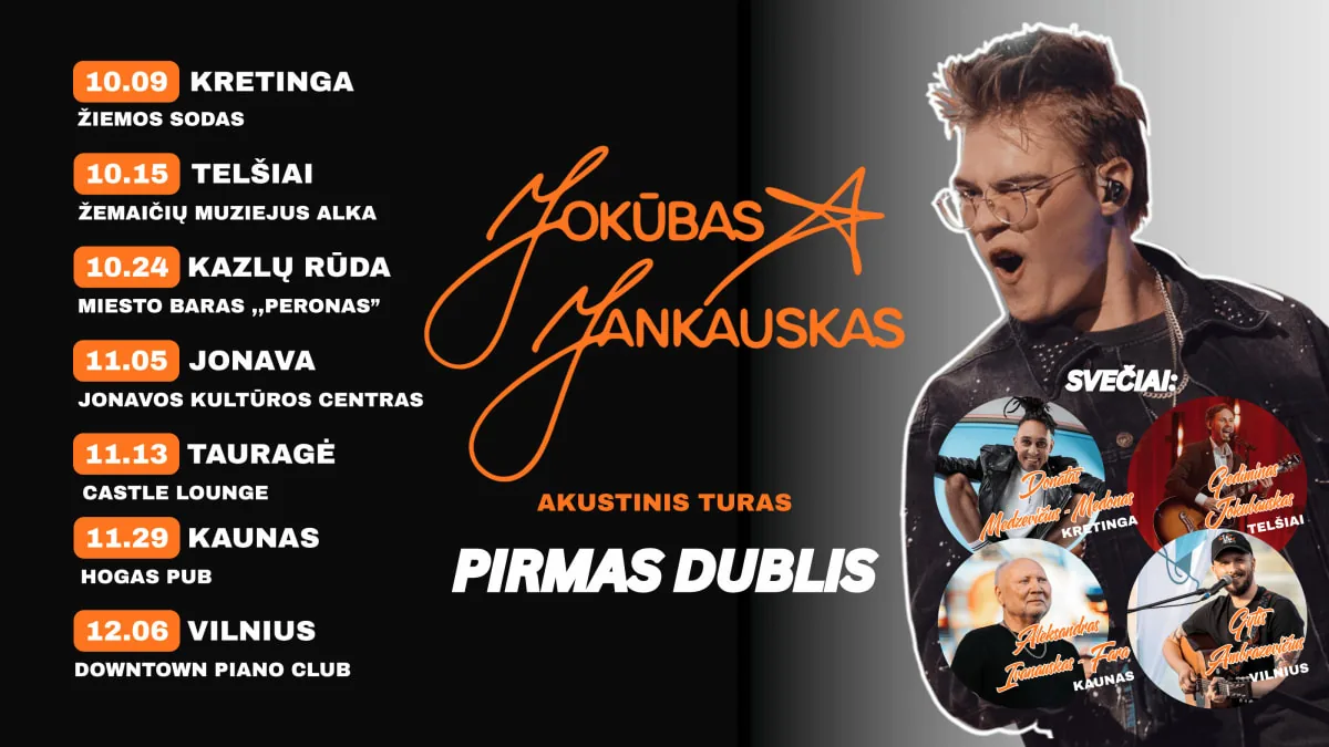 Jokūbas Jankauskas: akustinis turas „Pirmas dublis“ | VILNIUS