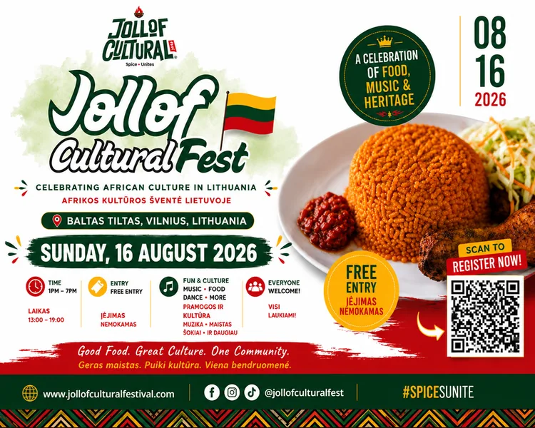 Jollof kultūros festivalis 2026, renginys Vilniuje