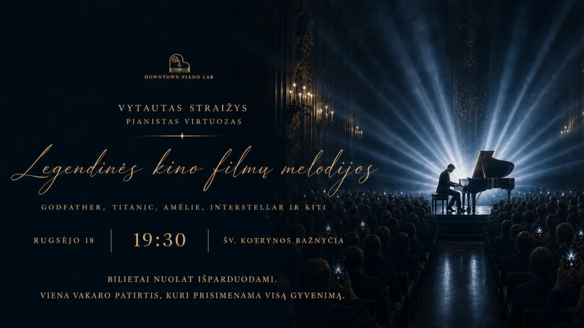 Mélodies Légendaires de Films | Pianiste Virtuose Vytautas Straižys, événement à Vilnius