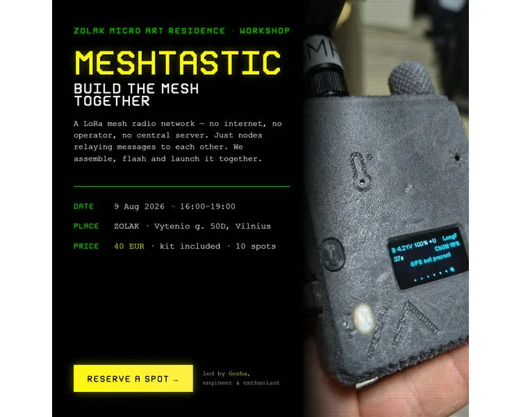Meshtastic: Lasst uns gemeinsam ein Netzwerk aufbauen, Veranstaltung in Vilnius