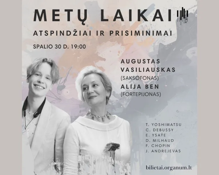 Saisons | Augustas Vasiliauskas (saxophone) et Alija Ben (piano), événement à Vilnius