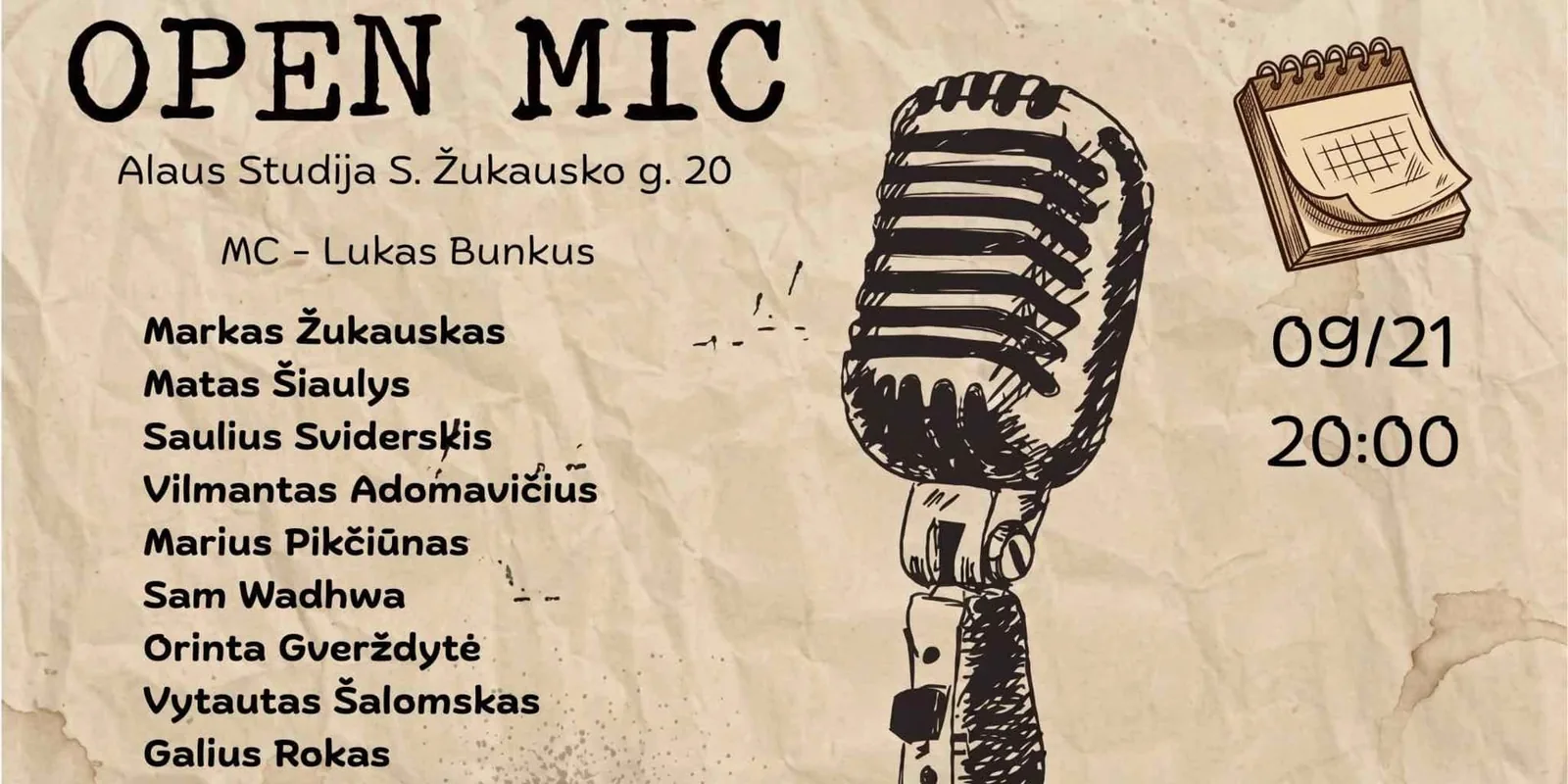 Open Mic Alaus Studija, Vilnius