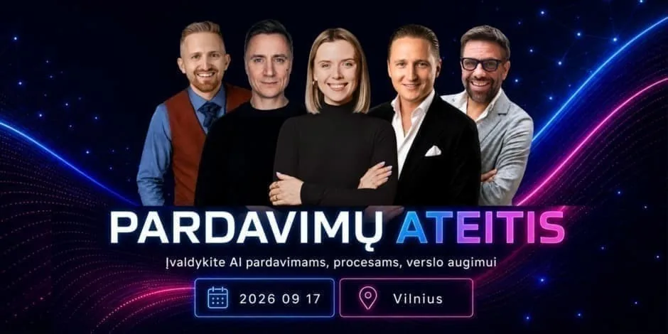 L'AVENIR DES VENTES : Maîtrisez l'IA pour les ventes, les processus et la croissance de l'entreprise, événement à Vilnius