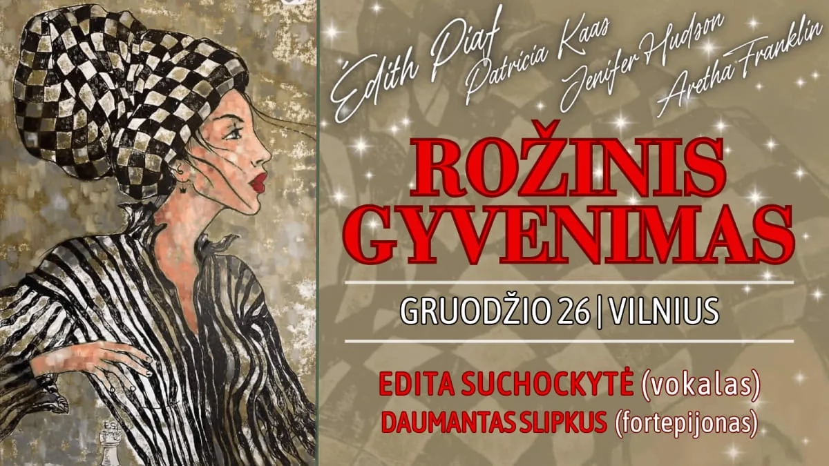 La Vie en Rose / Edita Suchockytė (chant) et Daumantas Slipkus (piano), événement à Vilnius