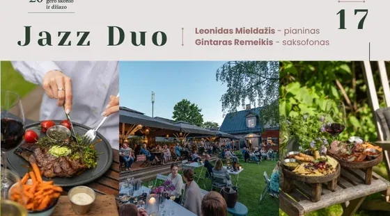 Kolacja przy dźwiękach jazzu • Jazz Duo • L. Mieldažis - fortepian, G. Remeikis - saksofon, wydarzenie w Wilnie