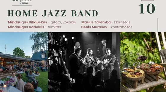 Dîner au son du jazz • À ciel ouvert • Home Jazz Band, événement à Vilnius