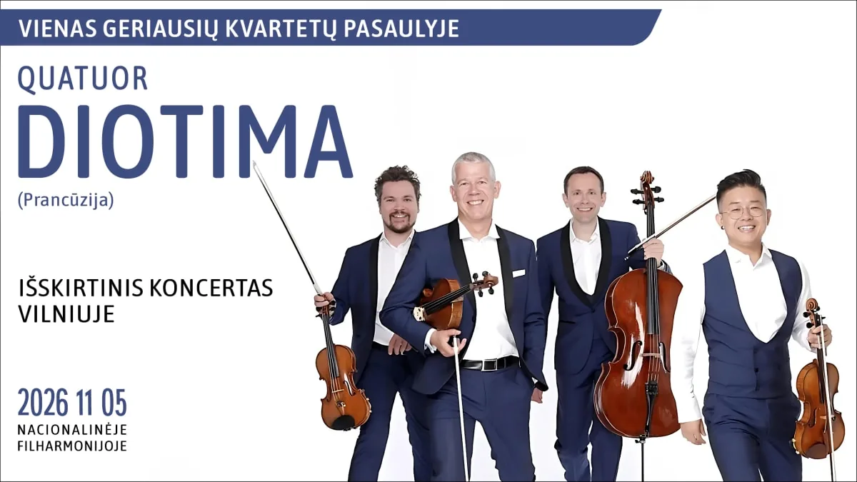 L'un des meilleurs quatuors du monde, DIOTIMA, donnera un concert à Vilnius, événement à Vilnius