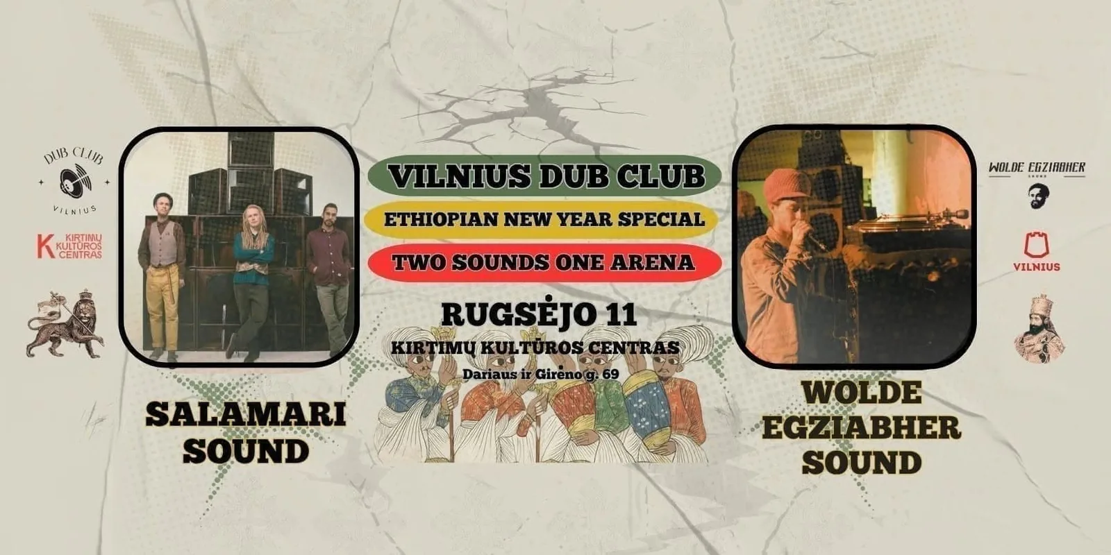 VILNIUS DUB CLUB: WOLDE EGZIABHER RENCONTRE SALAMARI SOUND. SPÉCIAL NOUVEL AN ÉTHIOPIEN, événement à Vilnius
