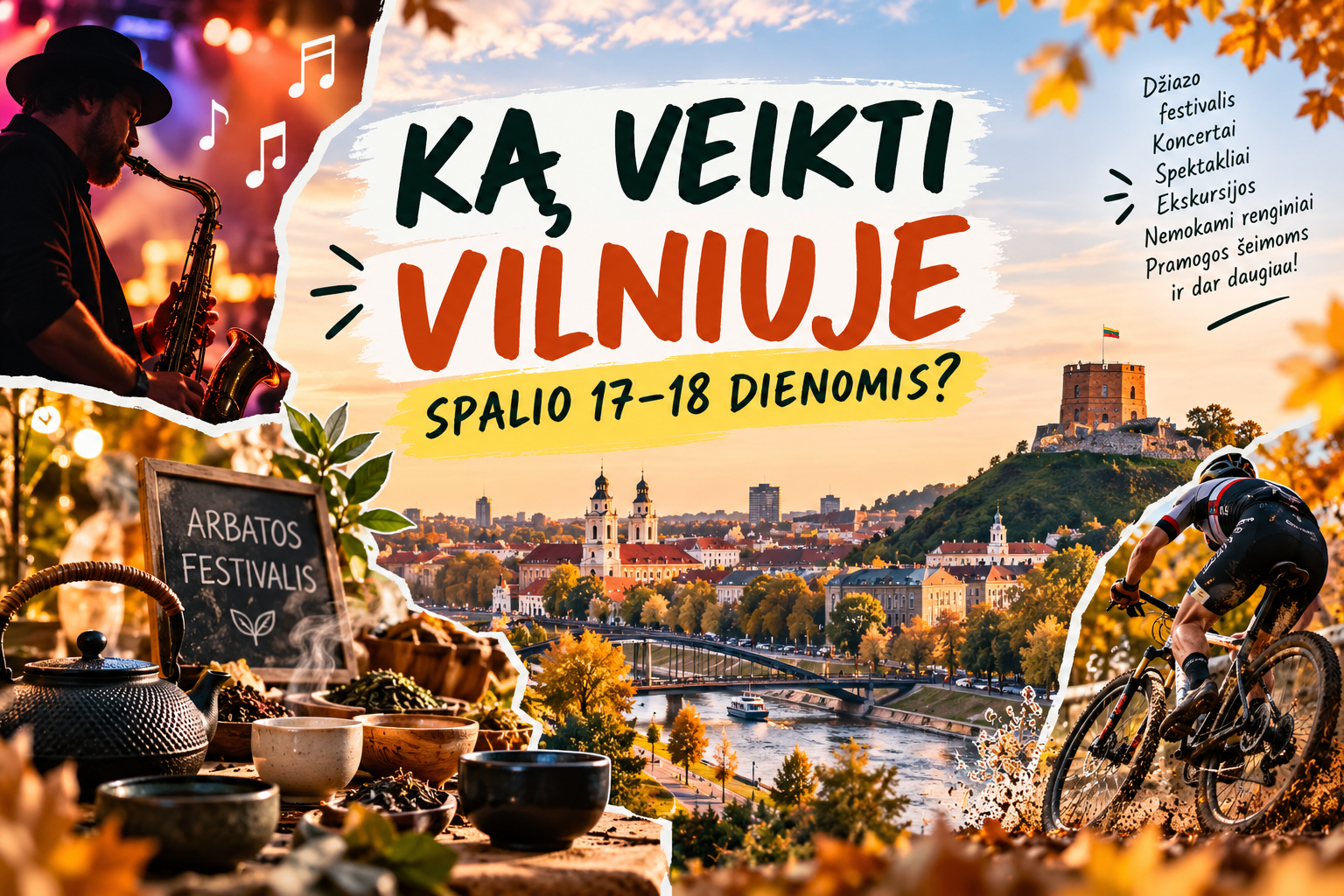 Ką veikti Vilniuje spalio 17–18 dienomis: arbatos festivalis, džiazas, koncertai ir pramogos šeimoms | VisitVilnius.lt