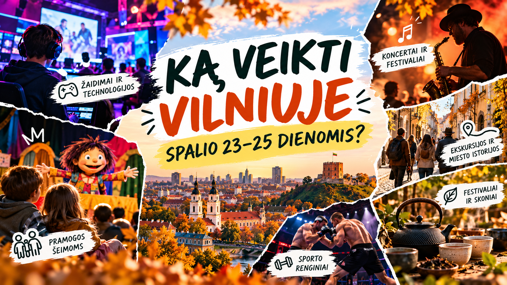 Ką veikti Vilniuje šį savaitgalį, spalio 23–25 d.? Renginiai, koncertai ir pramogos vaikams