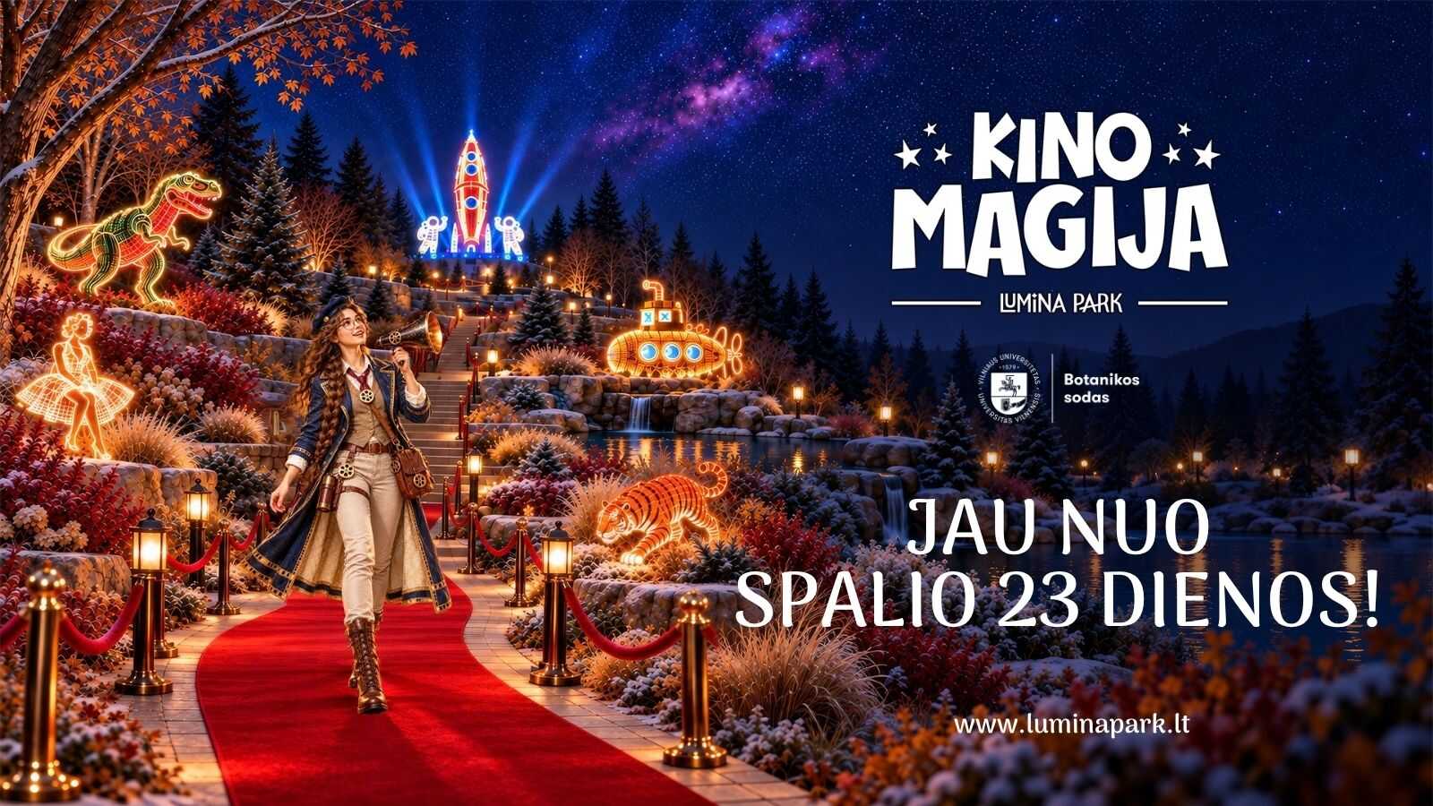 Vilniuje atgis kino legendos – sugrįžta daugiau nei 200 šviesų instaliacijų parkas | VisitVilnius.lt