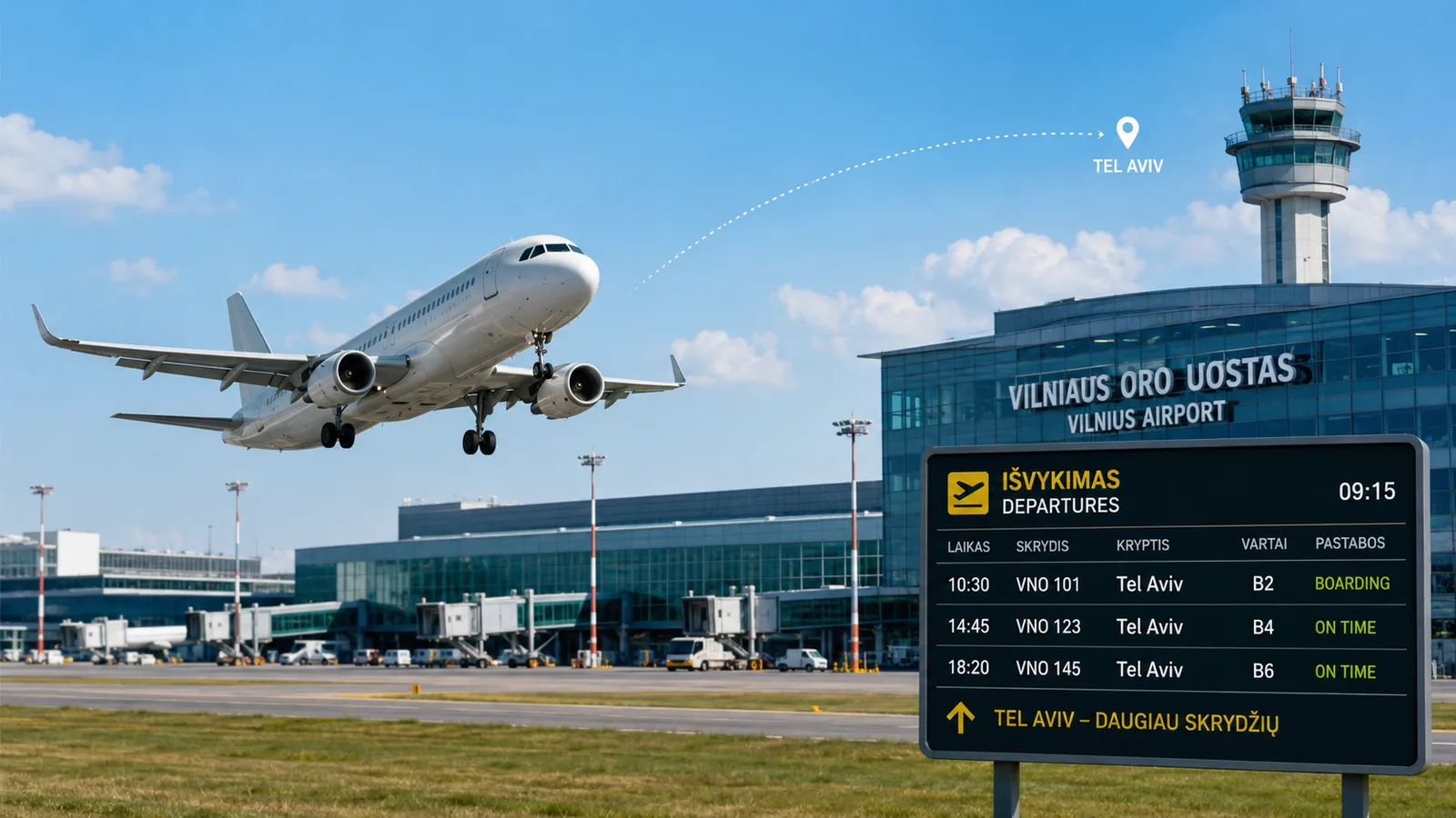 Vilniaus oro uoste daugiau skrydžių į Tel Avivą | VisitVilnius.lt
